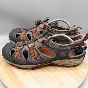 Pacific Trail Shoes Men's 10.5 Brown Black Orange‎ Lace Up Low Top Beach Flaws